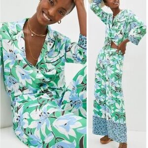 Anthropologie Maeve Floral Tuileries Wide Leg Pants